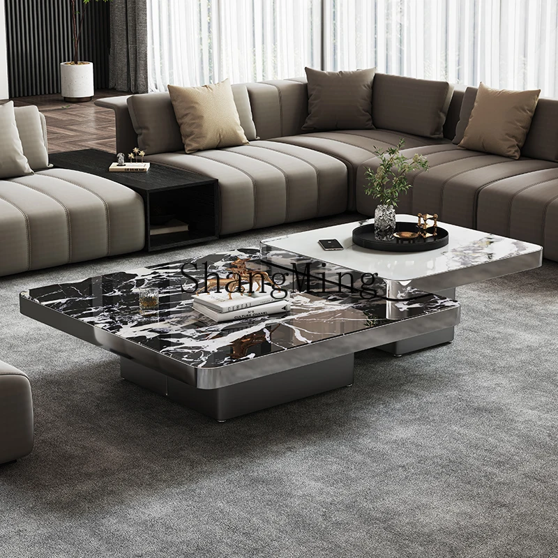 LXY woonkamer huishouden moderne marmeren microkristallijne steen minimalistische stenen salontafel opbergruimte