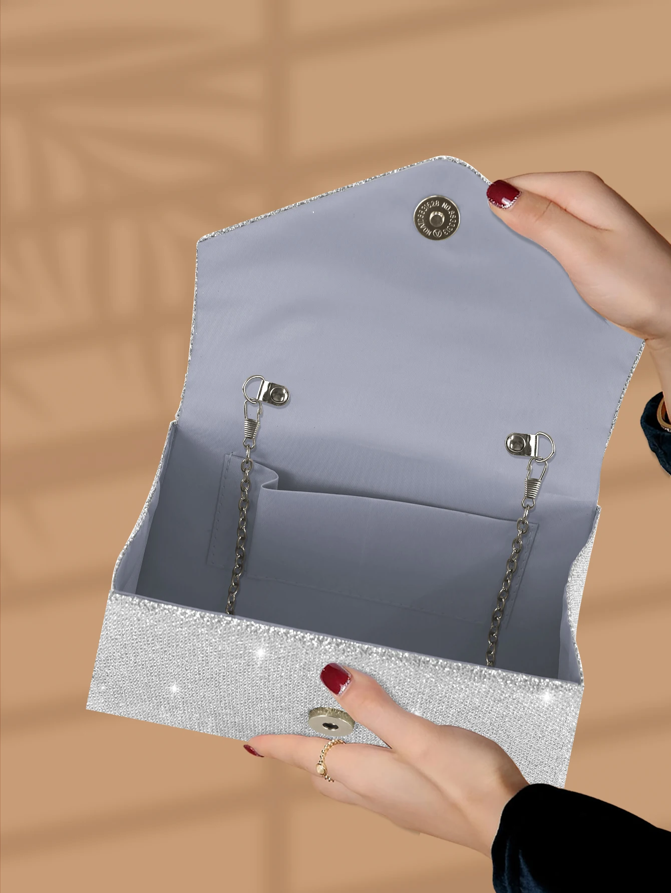 حقيبة يد رائعة ولامعة من حجر الراين مطوية، مناسبة لحفلات الزفاف والحفلات الراقصة والعشاء وحفلات أعياد الميلاد وهدية رائعة. #6