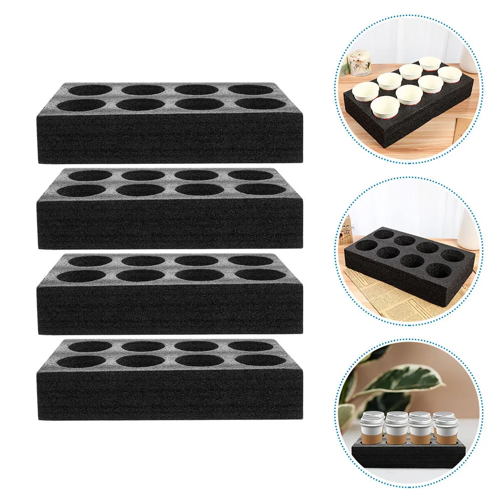 

4Pcs 8-Holes Cup Holder Tray Beverage Packing Stand Anti-Spill Design Suitable for Outdoor Indoor Use Drink Carrier for Delivery