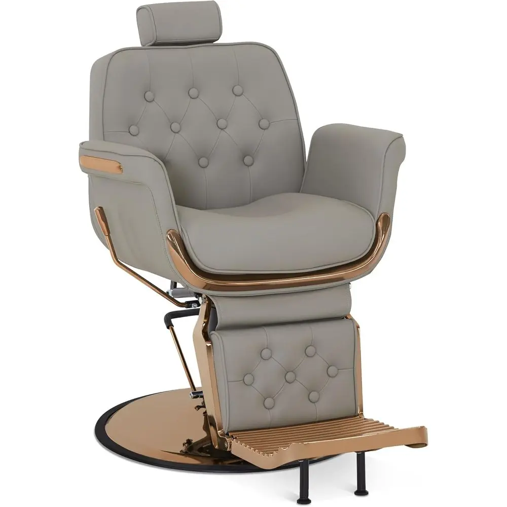 

Стильное парикмахерское кресло с гидравлическим насосом для салонов и спа-центров (серое)
