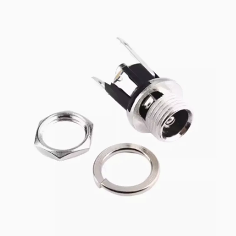 10pcs DC-025M 5.5*2.1 5.5*2.5 DC Socket With Nut DC Power Jack Socket Female Panel Mount Connector