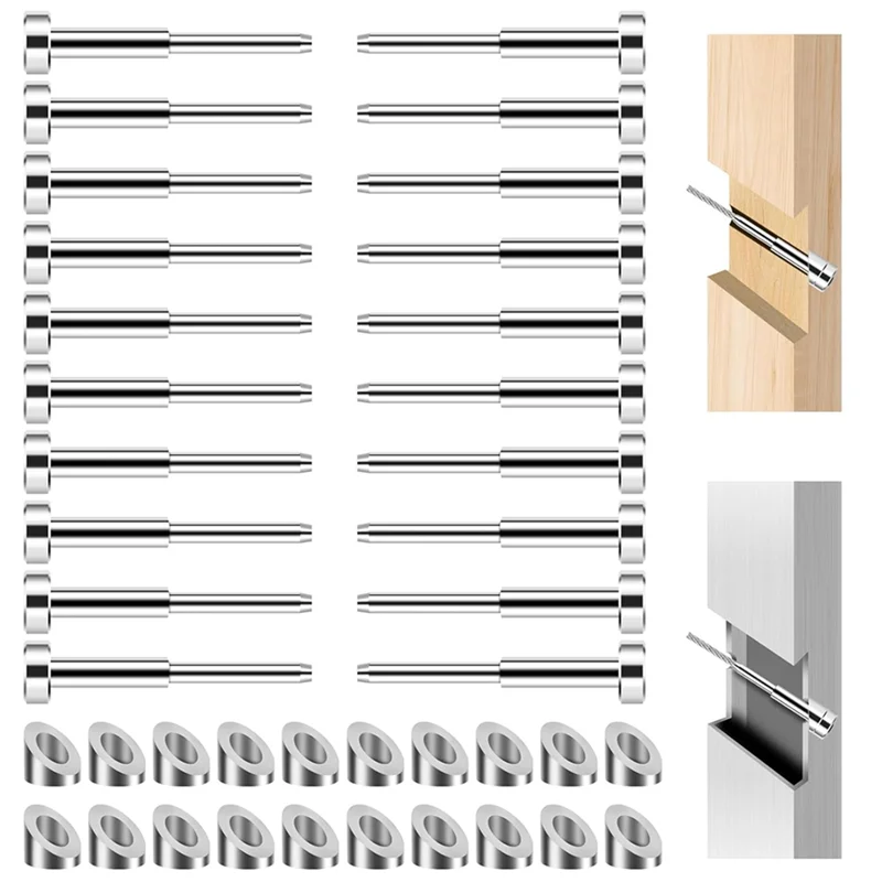 WORTHOWN-ชุดราวบันไดสายเคเบิลที่มองไม่เห็น,T316 สแตนเลส 40Pack Terminal และ 40Pack Beveled Angle Washers สําหรับราวสายเคเบิล