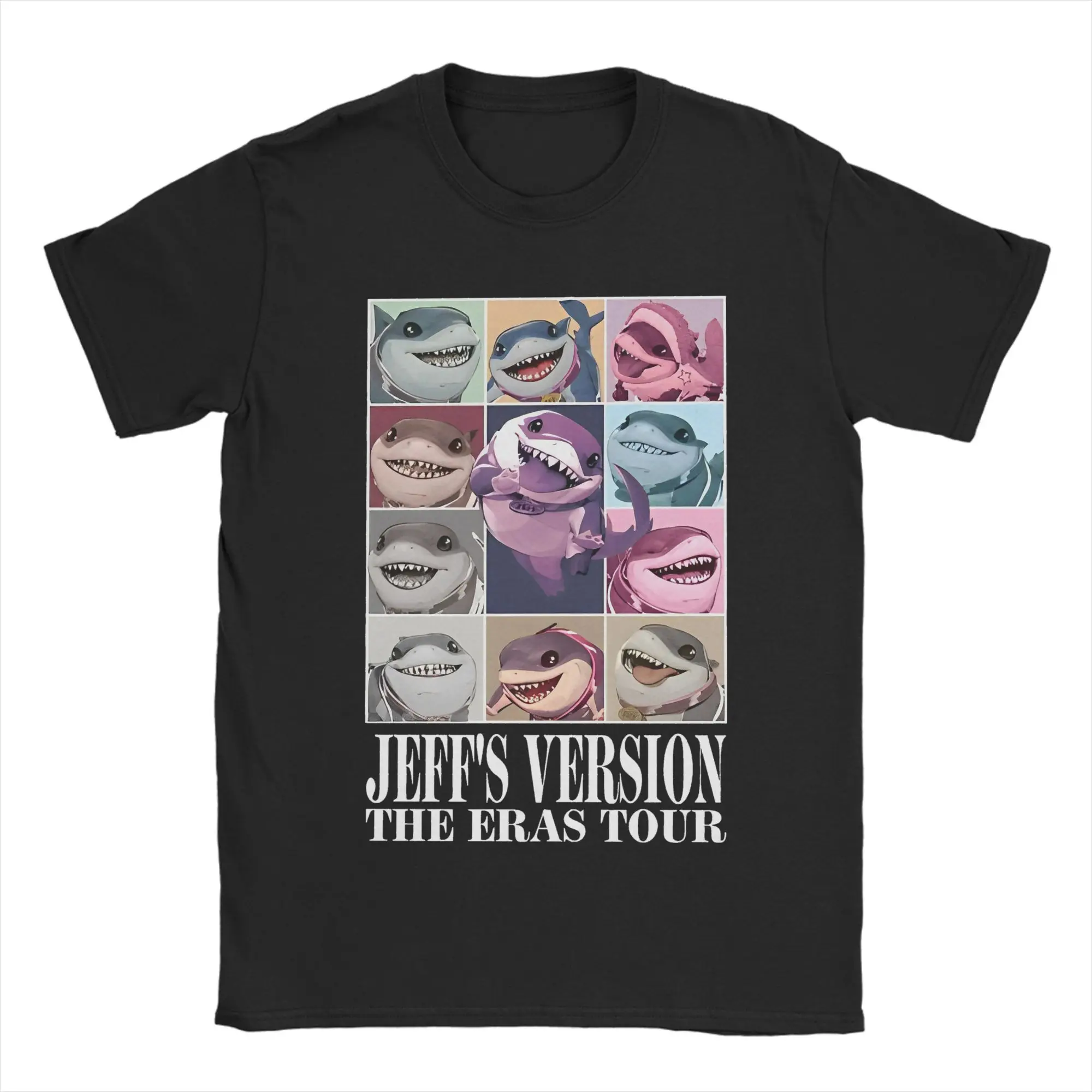 Men T-Shirt Marvel-Rivals Jeff The Landshark The Eras Tour Vintage Cotton Tee Funny Game T Shirts Round Neck merchandise Present