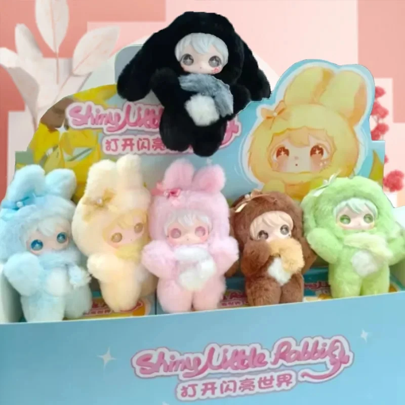 Juguetes Ayor genuinos Shyshy Shiny Little Rabbit Series, caja ciega de cara de vinilo, colgante de felpa Kawaii, caja misteriosa, llavero esponjoso de regalo
