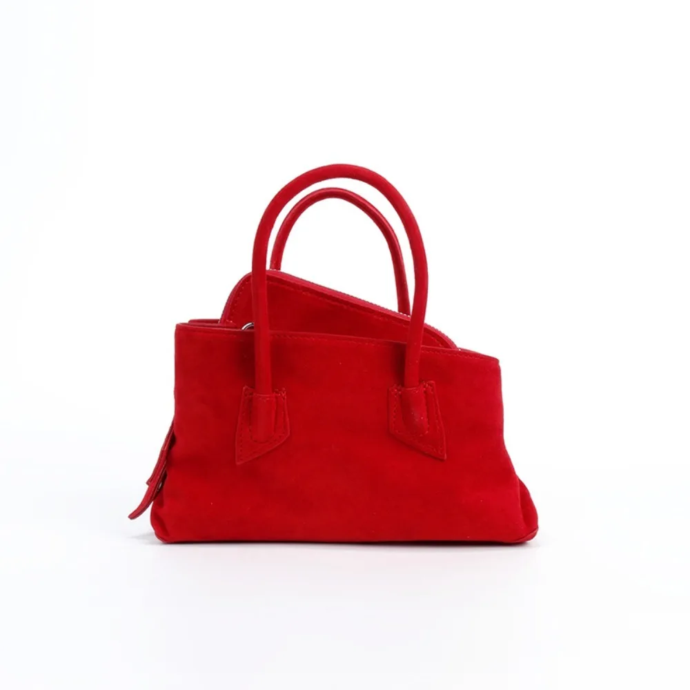 

New High-end Niche Design Fashionable Versatile Suede Irregular Concave Design Portable Shoulder Bag Women Texture Unique