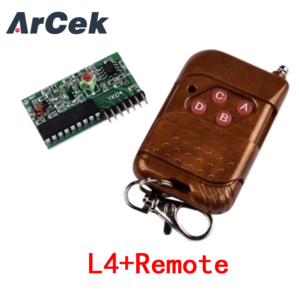 Four Ways 4 CH Key IC 2262 2272 315Mhz Wireless Remote Control Module KitASK Decoding Receiver Board For Arduino