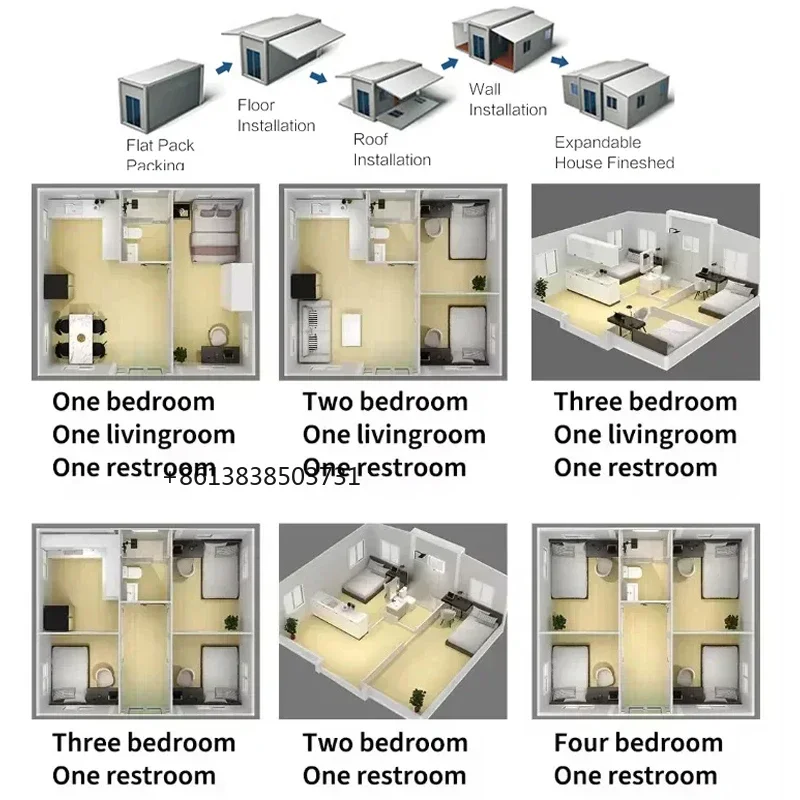Container House Garden Back Yard 2 3 Bedrooms Modular Expansion Prefabricated Container House 20ft 40ft Expandable Modular Home
