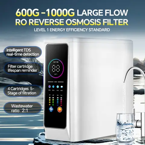Purifier Reverse Osmosis Water BROVA 1000G Reverse Osmosis Water Filtration System High Flow Rate Direct Drinking Water Purifier Intelligent real-time TDS det