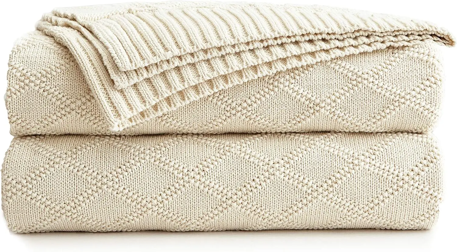 Large Cotton Knit Throw Blanket for Couch Sofa Bed Home Decorative Soft Cozy Sweater Woven Fall Cable Oversize Knitted Blankets