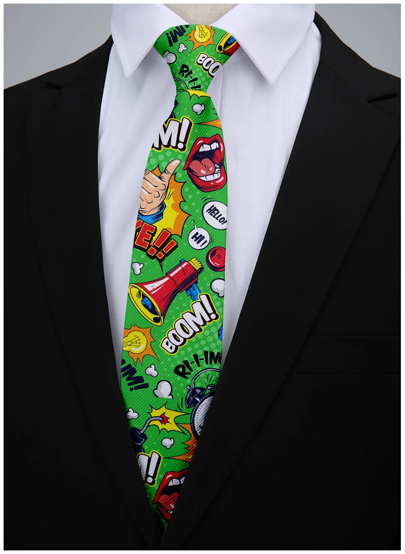 Funny street art 3D printed tie unisex casual business tie fashionable men\'s wedding party shirt accessories holiday gifts