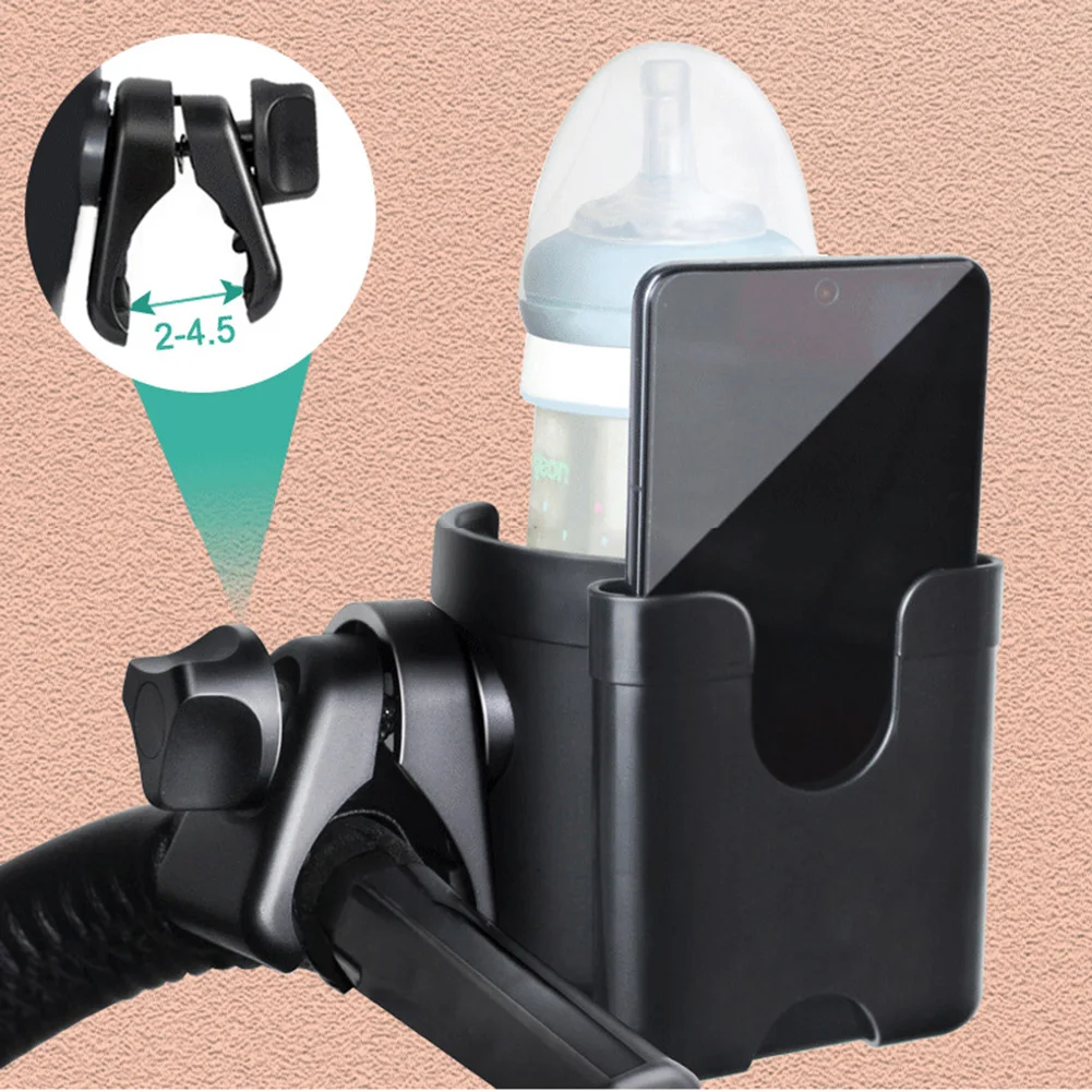 2 في 1 حامل الكأس عربة الأطفال مع حامل هاتف عربة كأس أصحاب المضادة للانزلاق الأطفال عربة زجاجة أصحاب كرسي متحرك حامل الكأس