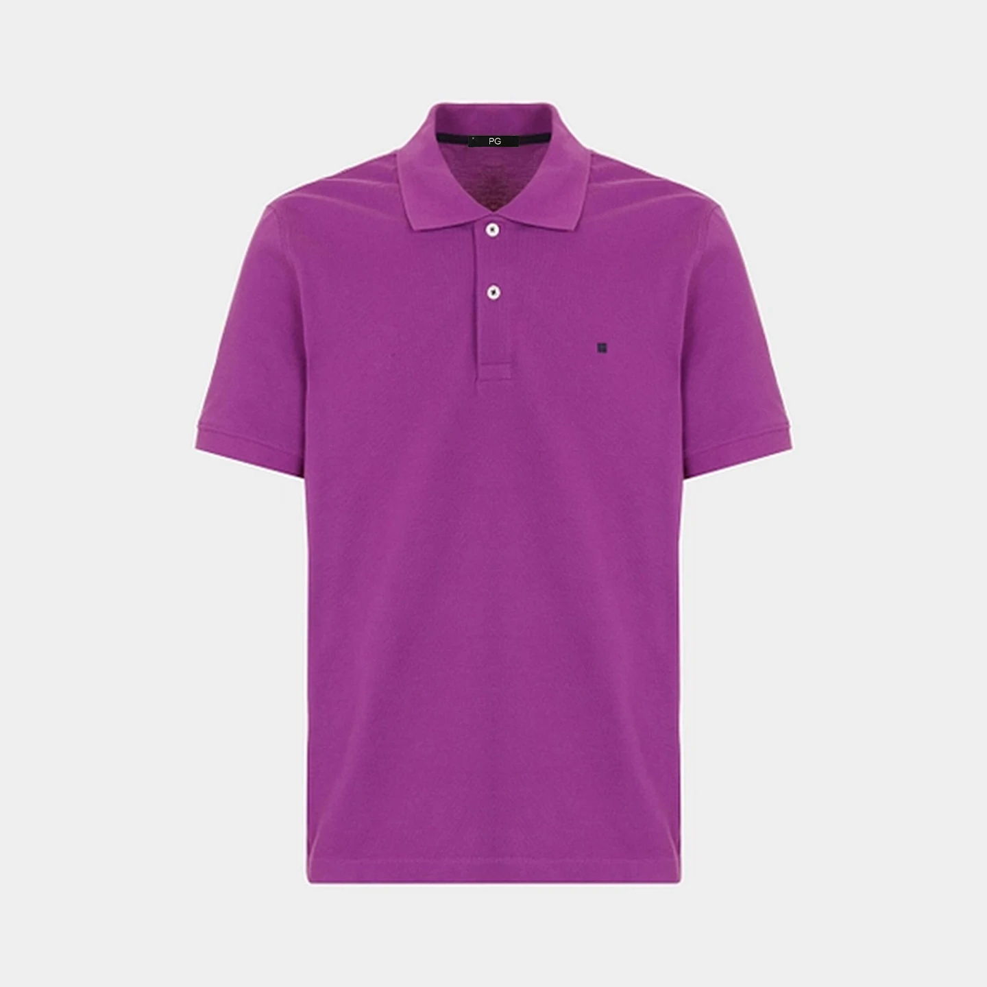 PG Kleines Logo Besticktes Einfarbiges Baumwoll-Kurzarm-Poloshirt für Herren Regular Fit Minimalistische Lässige Oberteile – Detail 16