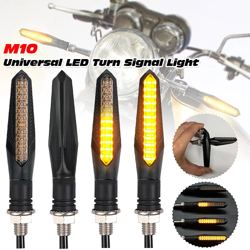 Image of 12 LED-Motorrad-Blinker 12V mit fließendem Blinklicht für Honda Chopper Kawasaki Yamaha Ducati Buell