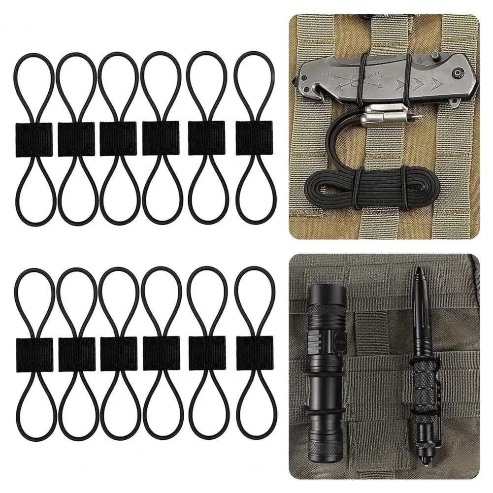 Stretchy Backpack Webbing Backpack Webbing Kit 12pcs Hiking Backpack Webbing Clips for Gear Holder Elastic Binding Ribbon