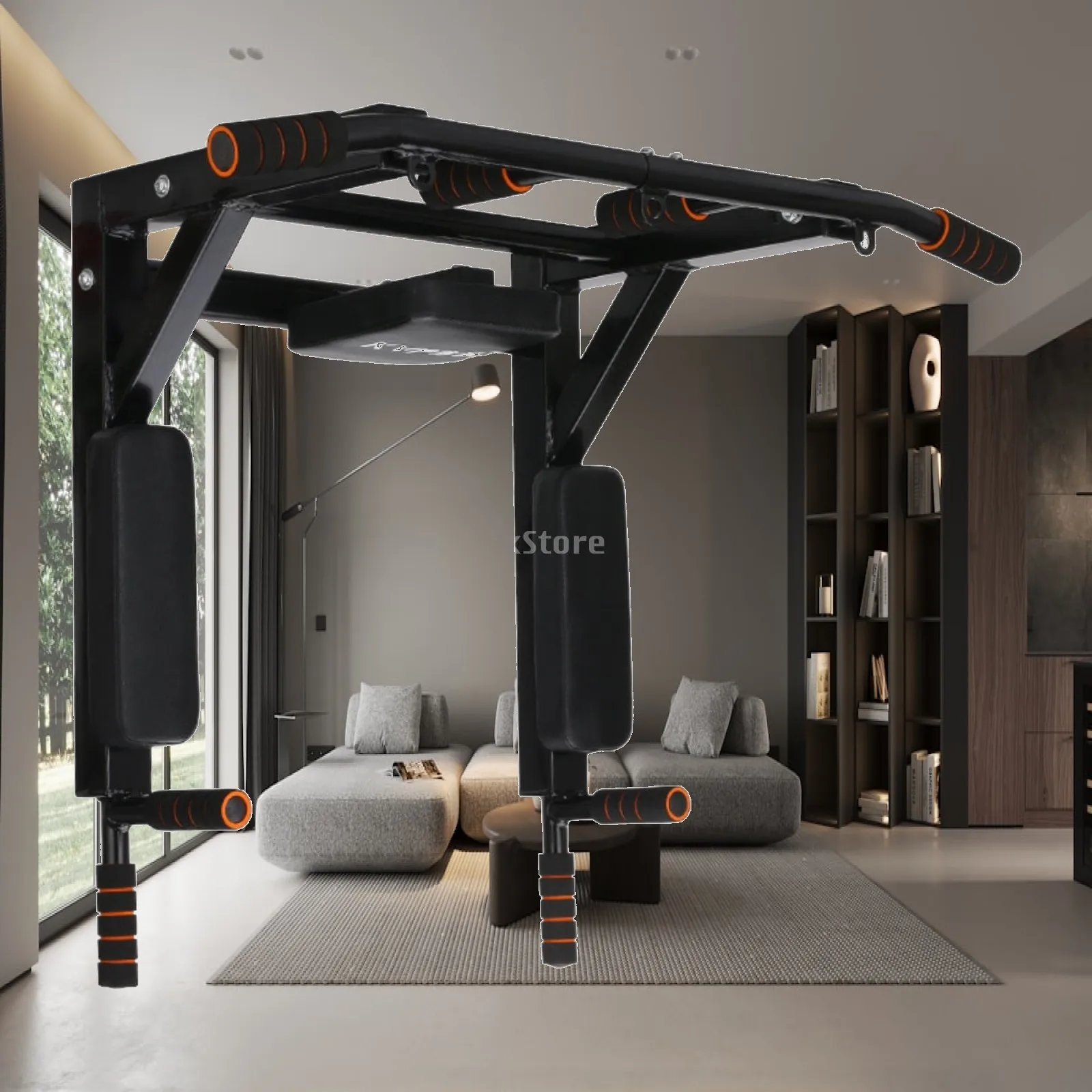Home Gym Wall Bar for Pull Ups Chin Ups Arm Strengthening Multifunctional Fitness Station Compact Design