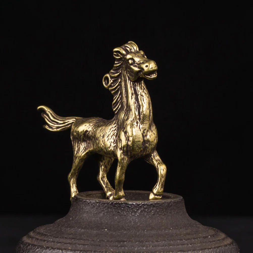 

2pcs Brass Horse Keychain Pendant Chinese Style Vintage Necklace For Women Wedding Party Gift Pendants Accessory Jewelry Making