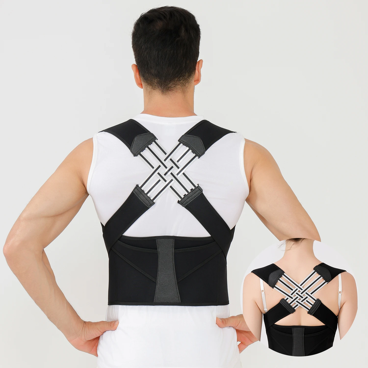 Posture Back Brace Adjustable Back Support Strap to Prevent Spinal Distortion and Hunchback Suitable for Men and Women image 3