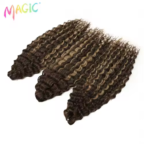 Magic Ariel Curl Hair Water Wave Twist Crochet Hair Synthetic Braid Hair Ombre Blonde 22 Inch Deep Wave Braiding Hair Extension - Image 61