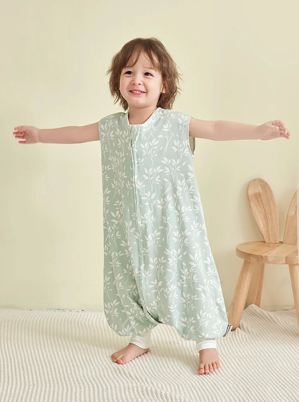 Kids Pajamas Summer Thin Sleeveless Split Legs Jumpsuit 2-Ways Zippers Children Sleepwear 1-4 Years Girls Boys Sleeper Blanket