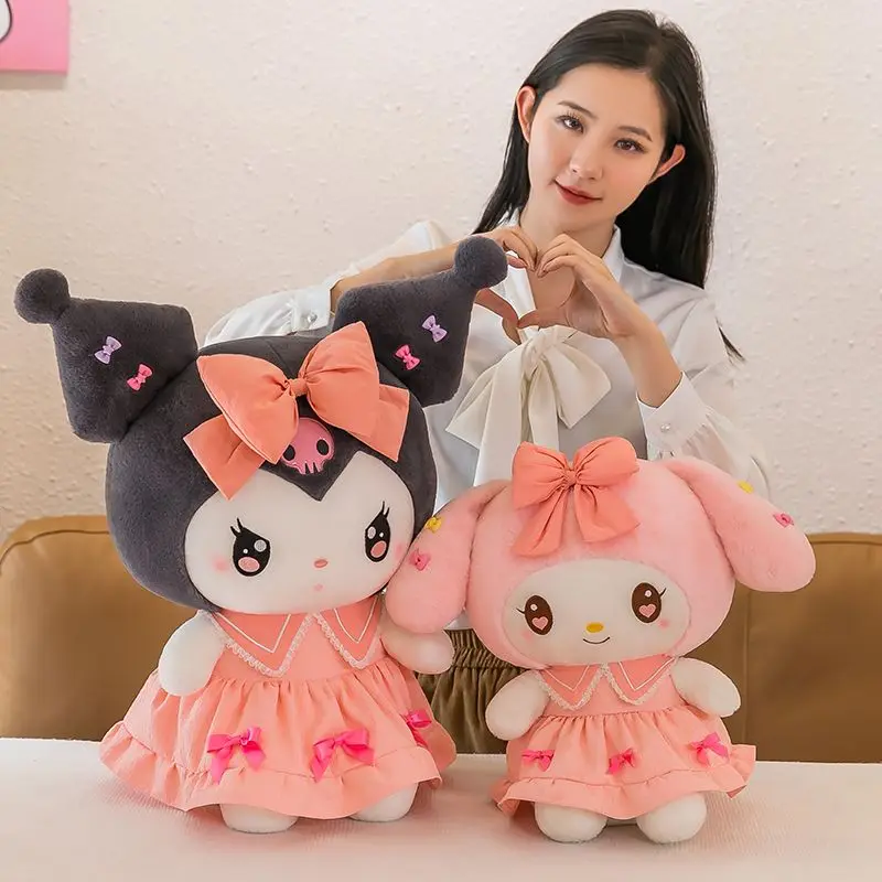 

Sanrio Big Size Soft Plush Toy Kuromi Melody Toys Pillow Anime Stuffed Dolls Sofa Cushion Girl's Room Decoration Xmas Gift