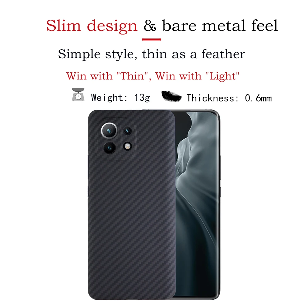 YTF-carbon real carbon fiber phone Case For Xiaomi Mi 11(Ceramic version) Bulletproof material Ultra-thin MI 11 Ultra shell