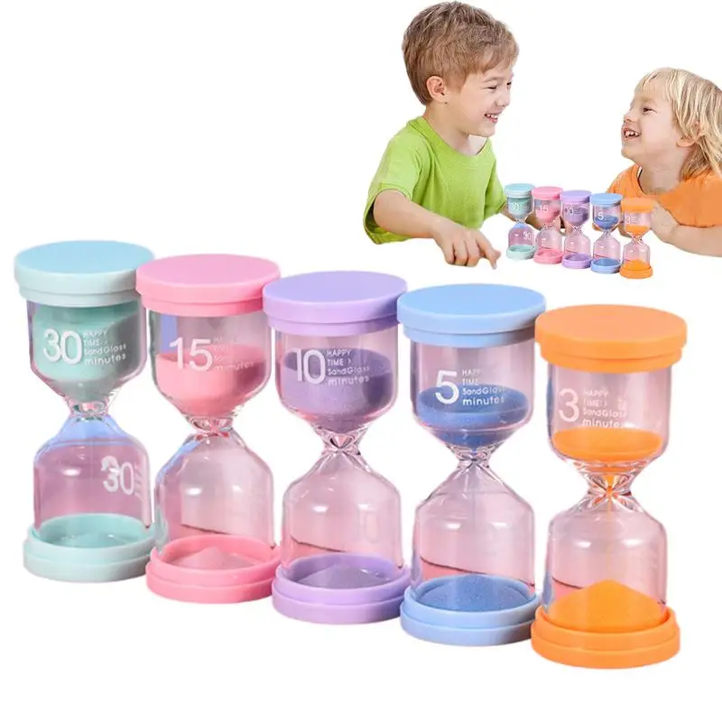 Sand Timers 3 Min/5 Min/10 Min/15 Min/30 Min Colorful Sand Clock Time Management For Children Brushing Teeth Homework School