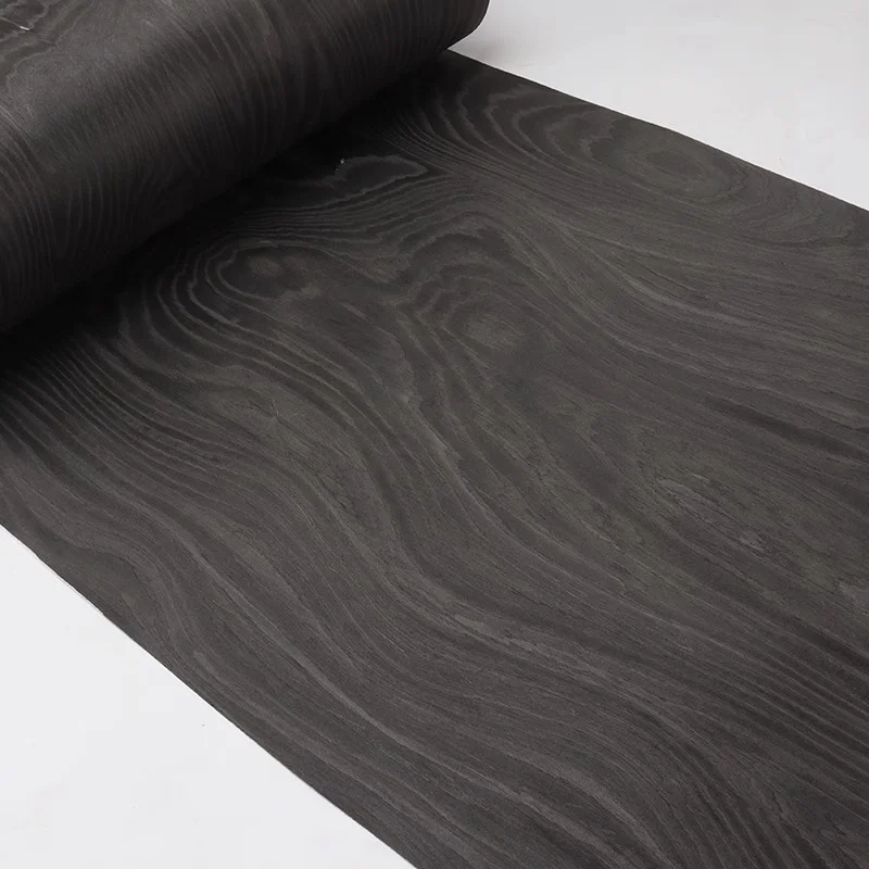 L:2.5Meters Width:58cm T:0.5mm Black Wood Veneer Wallboard Veneer Furniture Decoration Wood Veneer Sliding Veneer