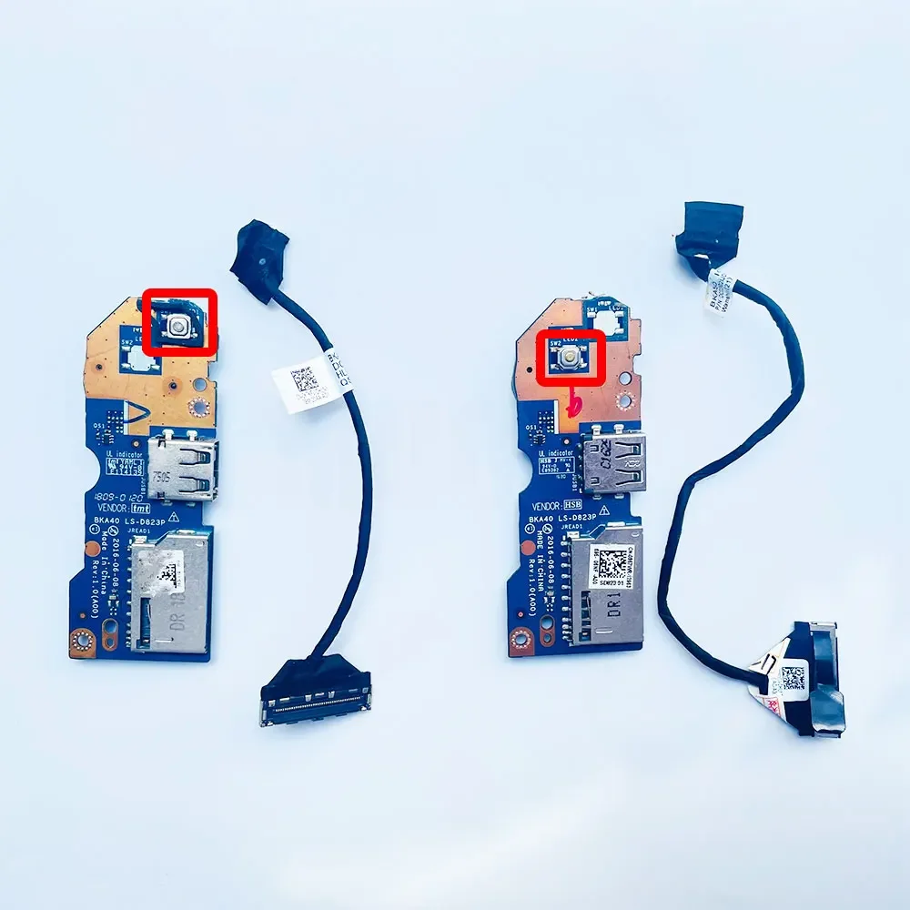 For Dell Inspiron 15 7560 7572 14 7460 7472 P74G laptop Power Button Board with Cable switch USB IO card reader board LS-D823P