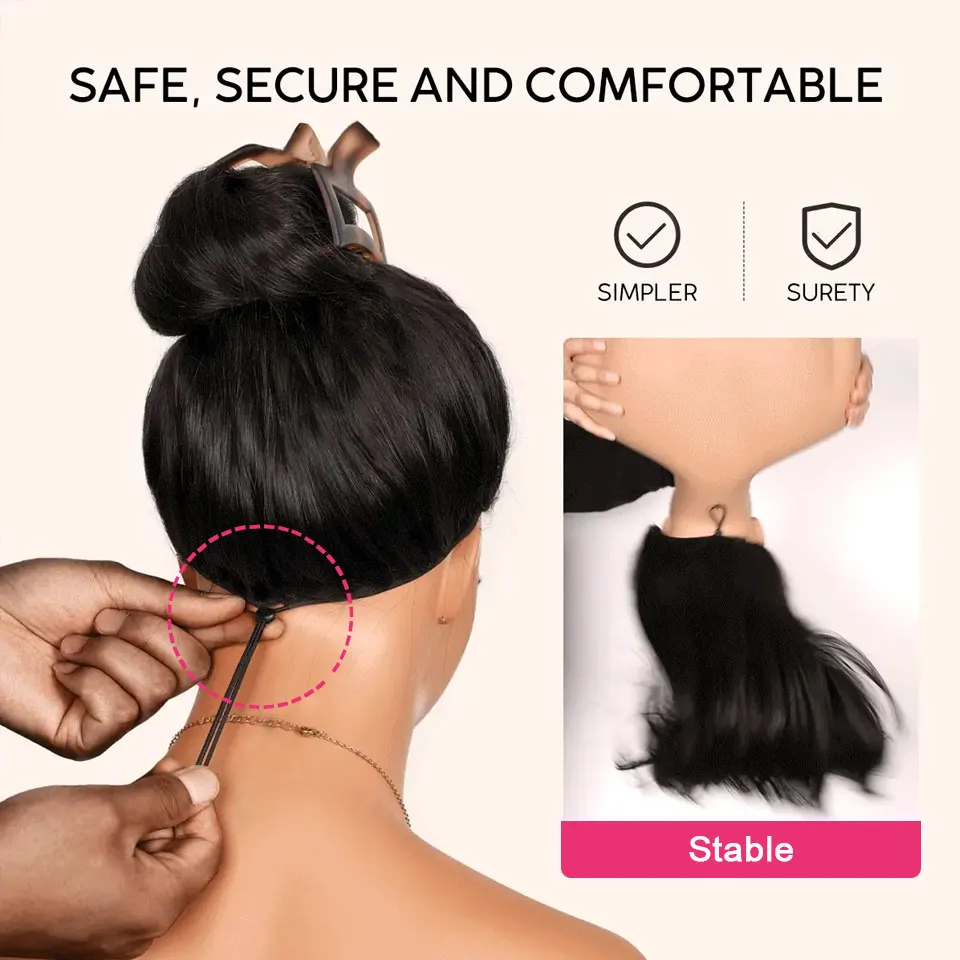 شعر مستعار بوب مموج مسبقًا من KissLove شعر مستعار بدون صمغ شعر بشري سحب والذهاب شعر مستعار بدون صمغ جاهز للذهاب جزء جانبي شعر مستعار قصير بوب