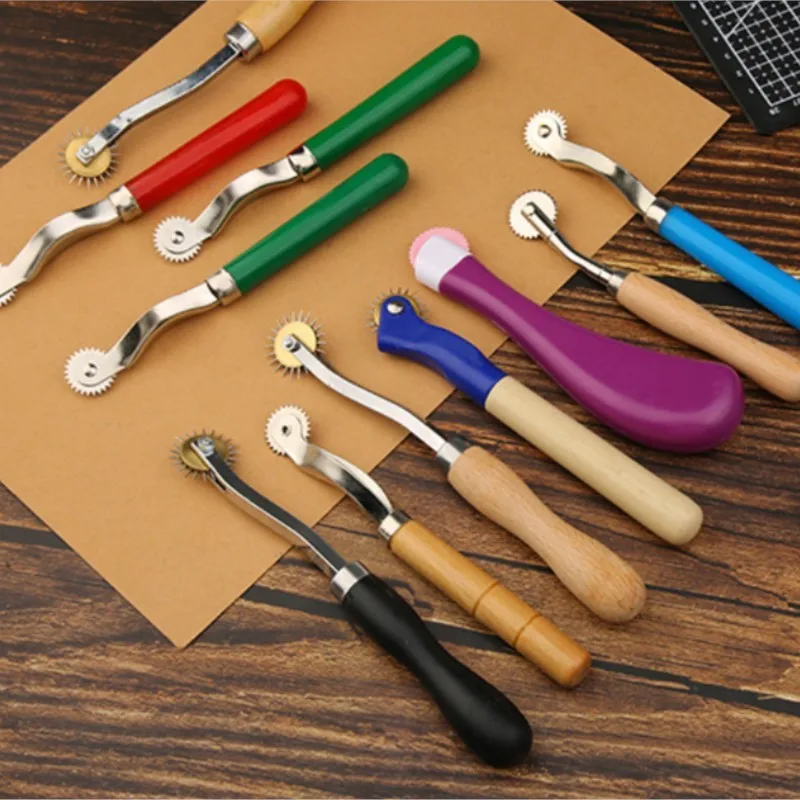 1PCS Leather Cloth Paper Overstitch Wheel Scanning line scribingDIY Sewing Leather Craft Tool Steel ToothType Scanning