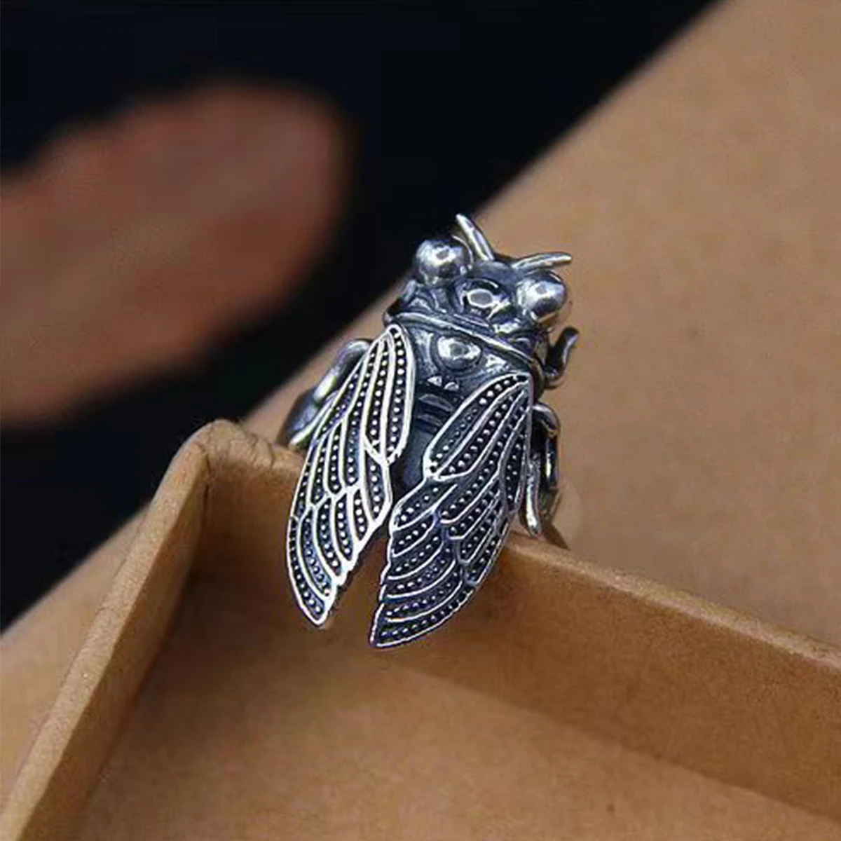 Рельефные кольца цикады и цикады, пара уличных украшений, индивидуальное кольцо из цинкового сплава с животными, регулируемое кольцо с открытым ртом, подарок другу Рельефные кольца цикады и цикады, пара уличных украшений, индивидуальное кольцо из цинкового сплава с животными, регулируемое кольцо с открытым ртом, подарок другу