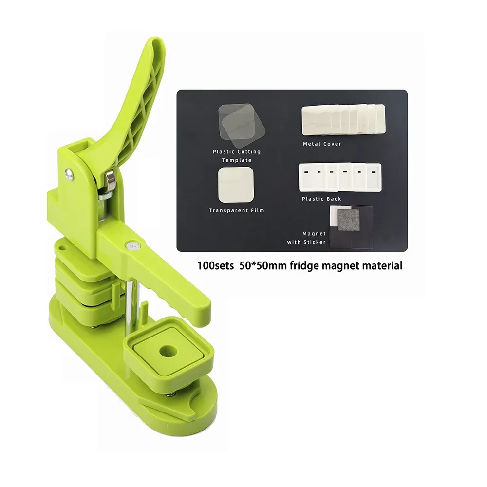 Cross border50 * 50mm square plastic buckle machine+100PCS magnetic material+cutting template