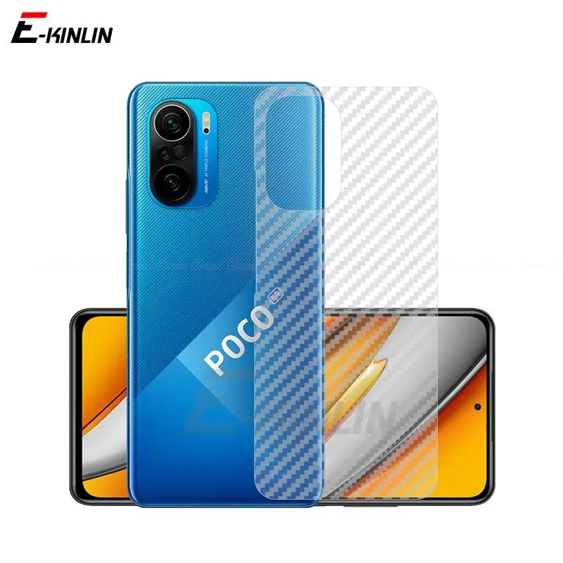 Back Cover Screen Protector For XiaoMi Mi POCO M6 F5 X4 M4 X5 F3 M5s F4 M5 X3 F2 M3 M2 Pro X2 F1 3D Carbon Fiber Film Not Glass