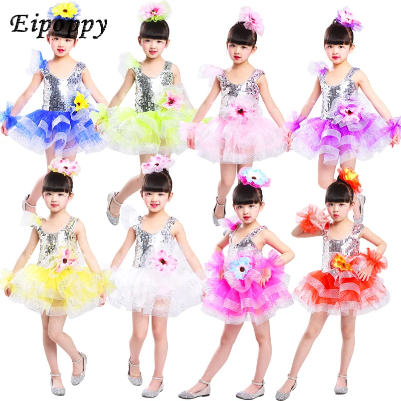 Kids Show Performance Wear Jazz Dance Kostuum Peuter Tutu Rok