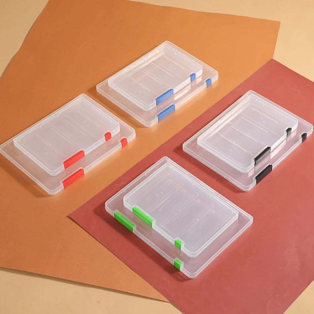 4 ชิ้นแฟ้มกล่องเก็บแบบพกพาโรงเรียน Office Organizer ผู้ถือโฟลเดอร์กล่อง Keeper เอกสาร