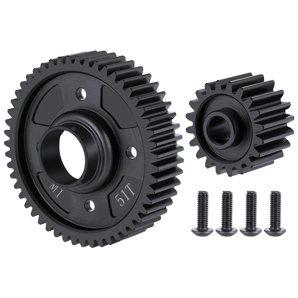 AXSPEED Steel Centre Differential 51T Output Gear and 20T Input Gear for 1/6 XRT 1/5 X-MAXX 8S Monster Truck Parts