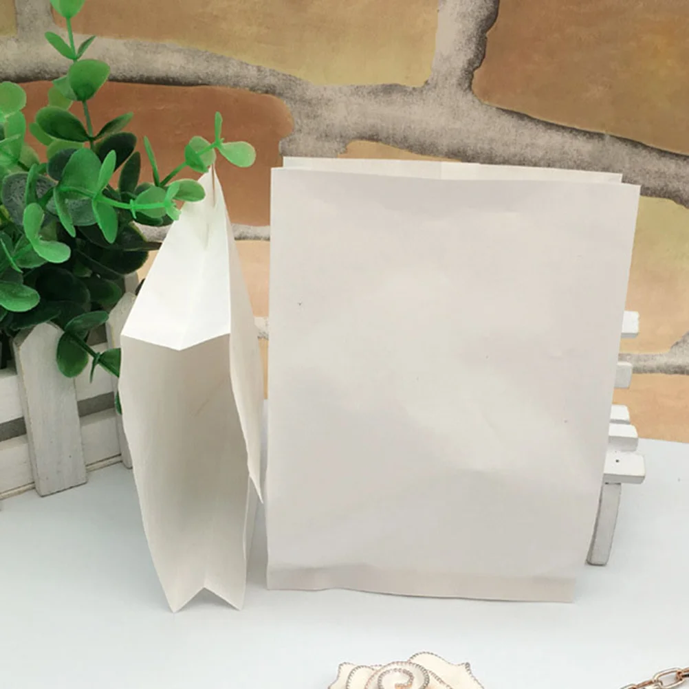 100pcs/set White Proof Kraft Paper Bag Fried Chicken French Fries Baking Food Bags Packing Grease Proof Pouches Bag