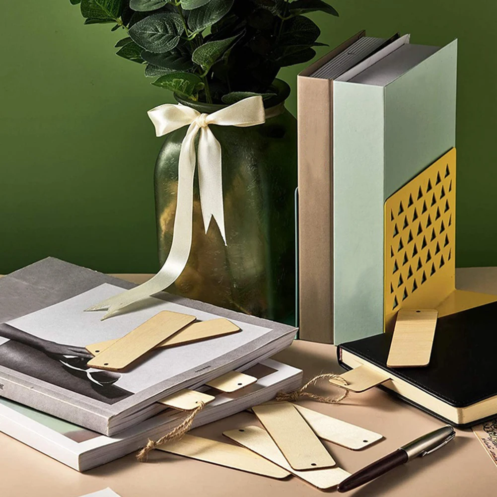 36 buah dengan label tali dekorasi buatan tangan ulang tahun DIY pesta proyek kosong belum selesai ornamen tipis gantung pembatas buku kayu pernikahan