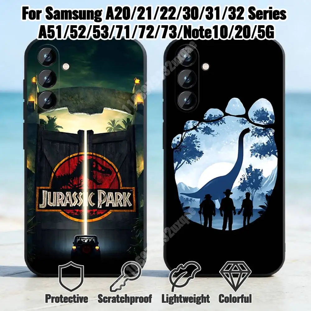 J-Jurassic Park-S Dinosaur Phone Case for Samsung Galaxy A73 72 71 70 A53 52 41 40 A32 31 30 Note20 Note10 Note9