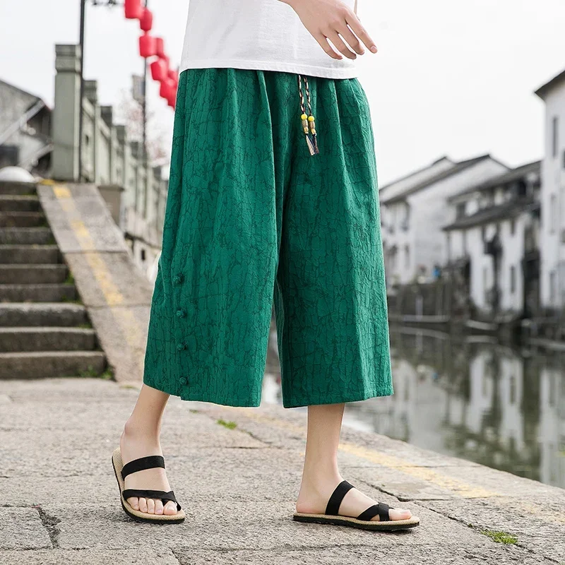 Japan Samurai Pants Men\'s Kimono Retro Cotton Casual Trousers Mens High Quality Loose Hip Hop Harajuku Casual Wide Leg Pants Men