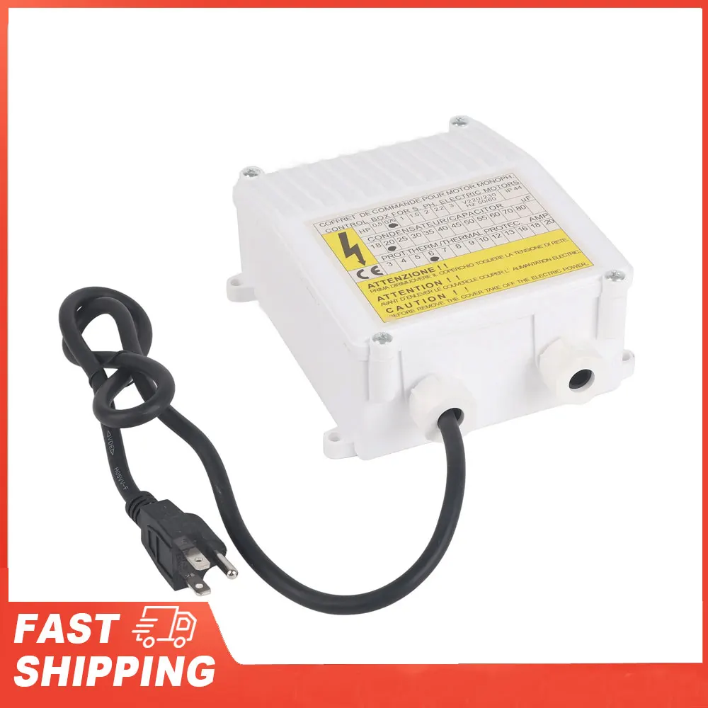 

Pump Control Box Bulit in Thermal Protection Circuit Breaker Controller for Deep Well Submersible Household Suction Pumps