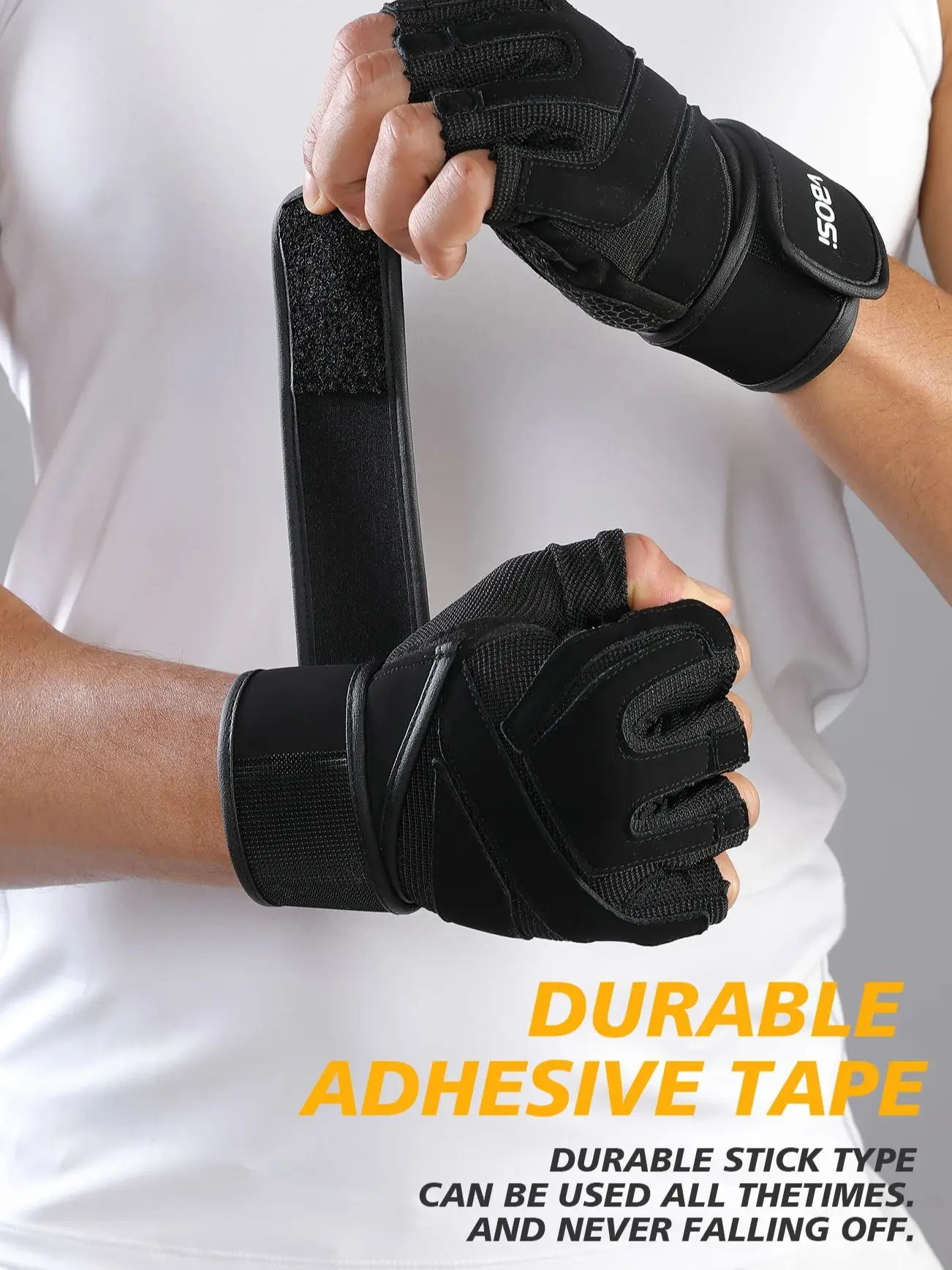 AliExpress VBOSi Shock-Absorbing Half Finger Fitness Gloves for Men Women Anti-Slip Cycling Weightlifting Dumbbell Palm Protection