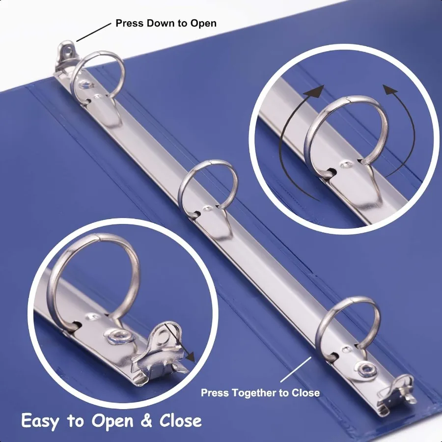 3링 바인더 1인치 클리어 뷰 커버 1뷰 바인더 미국 레터 사이즈 용지 200매 수납 6팩 다크 블루