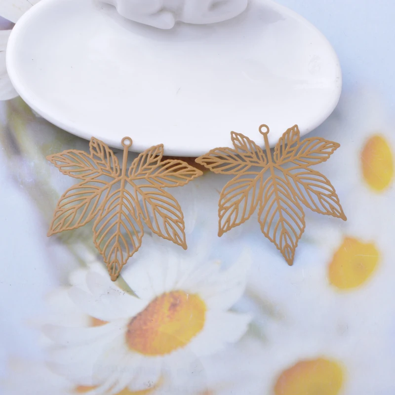 20 Stück AB7451 Messing Goldene Ahornblätter Anhänger Bunte Charms DIY Schmuck Ohrringe Herstellung – Detail 7