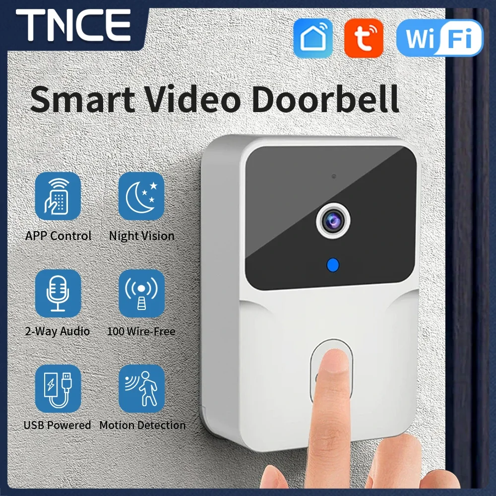 TNCE Tuya Wifi Wireless Video Doorbell HD Door Bell Two Way Intercom System For Home IR Alarm Security Smart Home Security