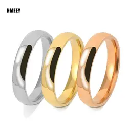 HMEEY Fashion Simple Gold Plated Glossy Ring Classic Couple Banquet Exquisite Jewelry