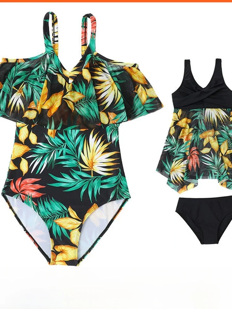 

Slimming Thermal Spring One-Piece Swimsuit Women's Mesh Bikini Fashionable Casual Surfing Suit Polyester Fabric Family Matching