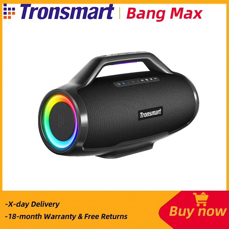 Tronsmart Bang Max Speaker Bluetooth Party Speaker with 3 Way Sound System, Sync Up 100+ Speakers, APP Control, Guitar/Mic Input