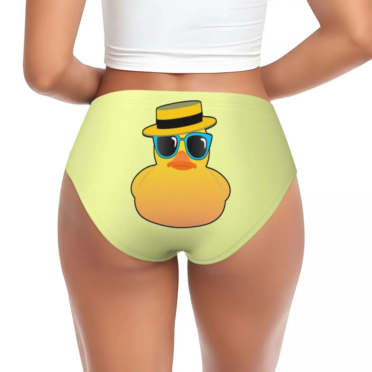 Custom Rubber Duck Ducky Wearing Boater Hat And Sunglasses Panties Briefs Women's Briefs Underwear Breathable Female Underpants