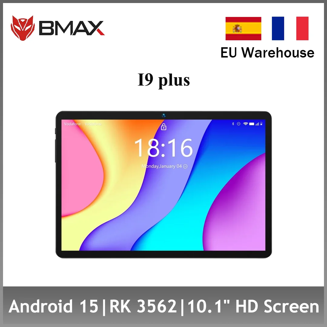 BMAX Kids Tablet I9 Plus Android 15 12(4+8)GB RAM 64GB ROM 10.1 Inch Rockchip RK3562 Quad Core Type-C Port Tablets PC WIFI 6